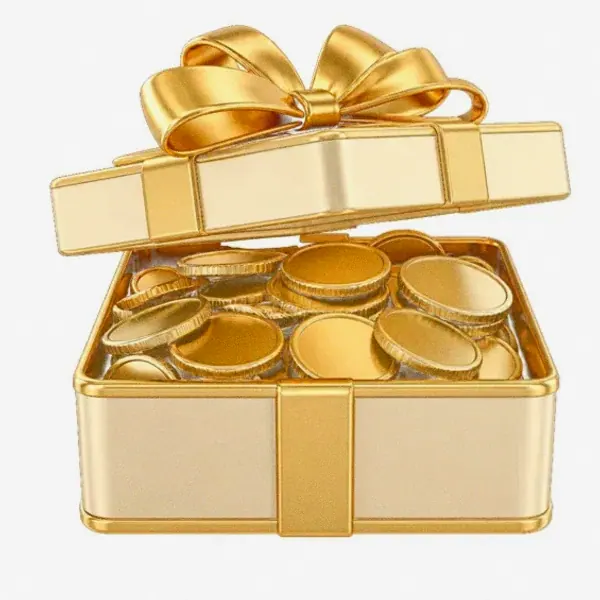 Gift box with coins — Vegas Hero