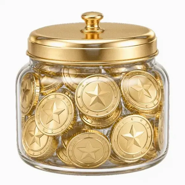 Coin-filled jar — Vegas Hero