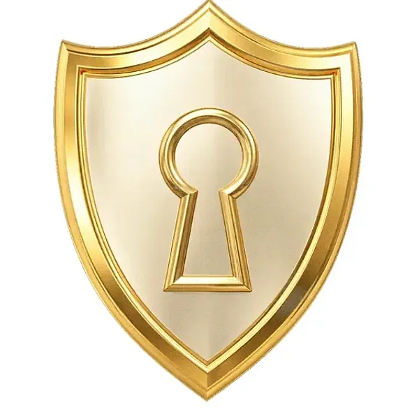 Shield with keyhole — Vegas Hero