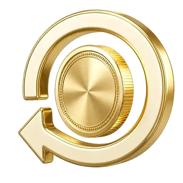 Coin with circular arrow — Vegas Hero
