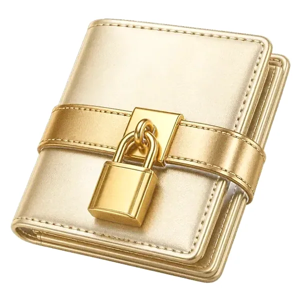 Locked leather wallet — Vegas Hero