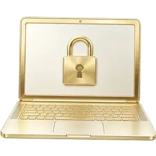 Laptop with padlock — Vegas Hero