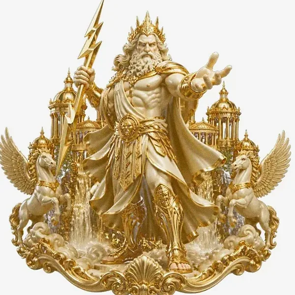 Zeus with lightning — Vegas Hero