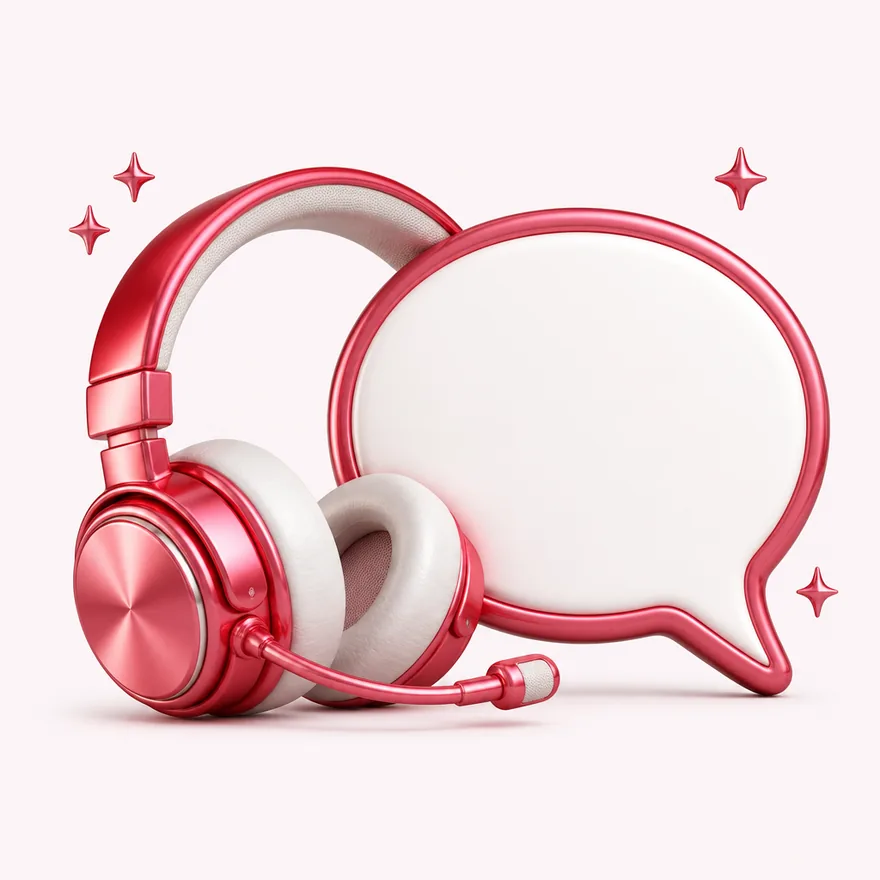 Headset with speech bubble — Vegas Hero